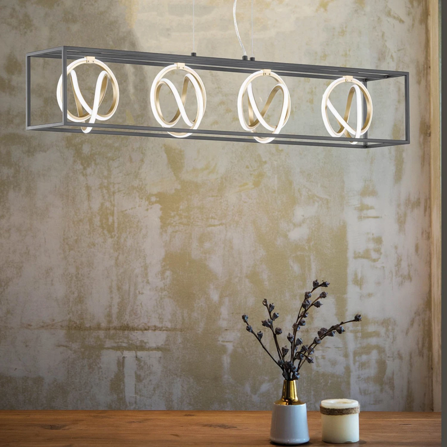 Suspension LED Gisi, CCT, Dimmable, Ã 4 Lampes - Image 2