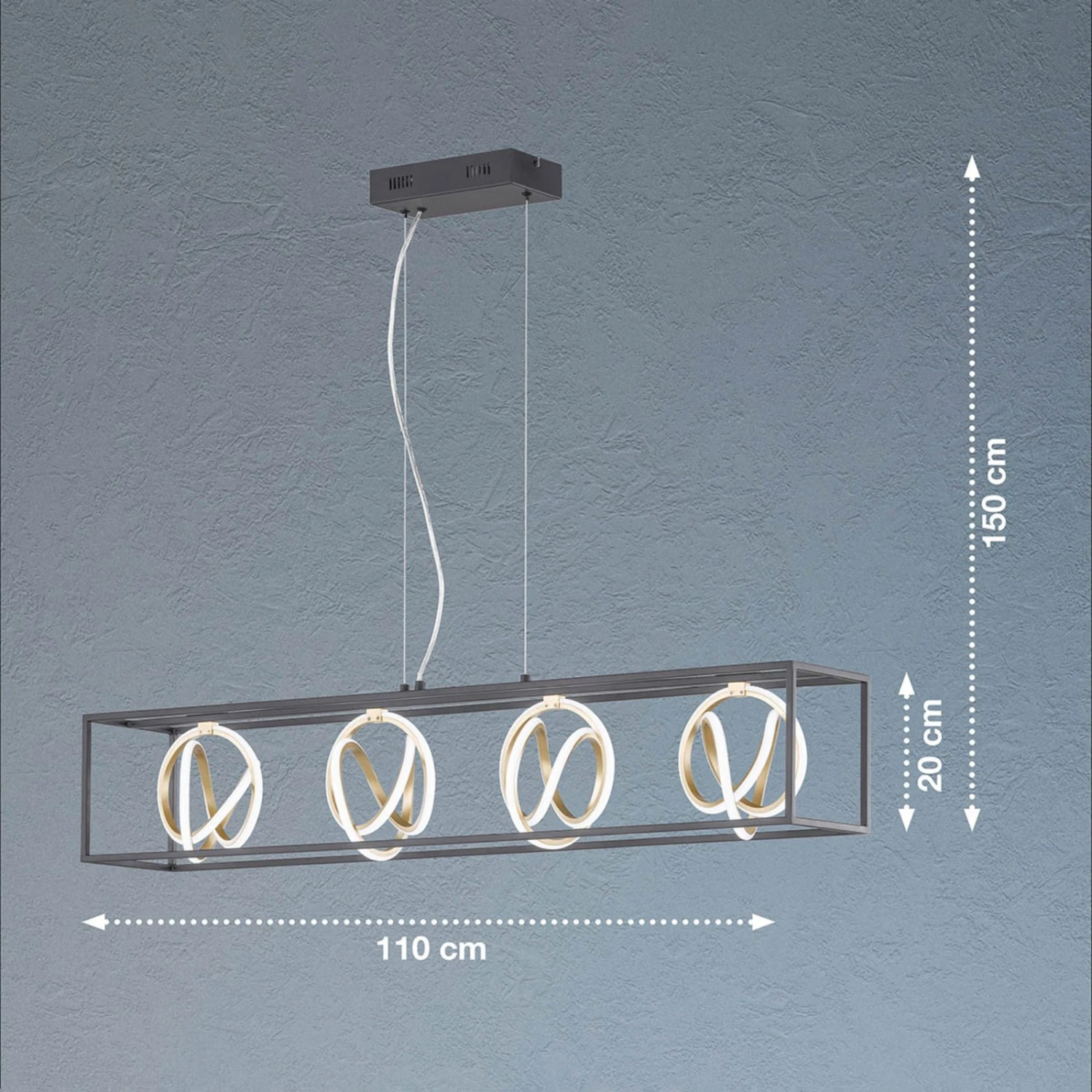Suspension LED Gisi, CCT, Dimmable, Ã 4 Lampes - Image 3