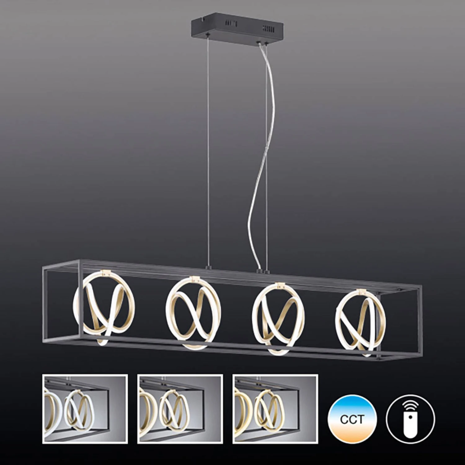 Suspension LED Gisi, CCT, Dimmable, Ã 4 Lampes - Image 4