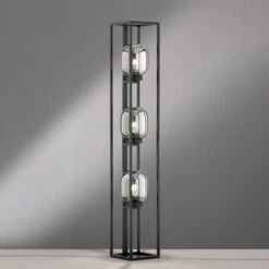 Lampadaire Regi En Verre, Gris Fumée, à 3 Lampes