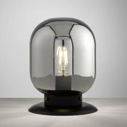 Lampe à Poser Regi En Verre, Gris Fumée