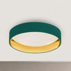 Plafonnier LED Aura, Turquoise/doré