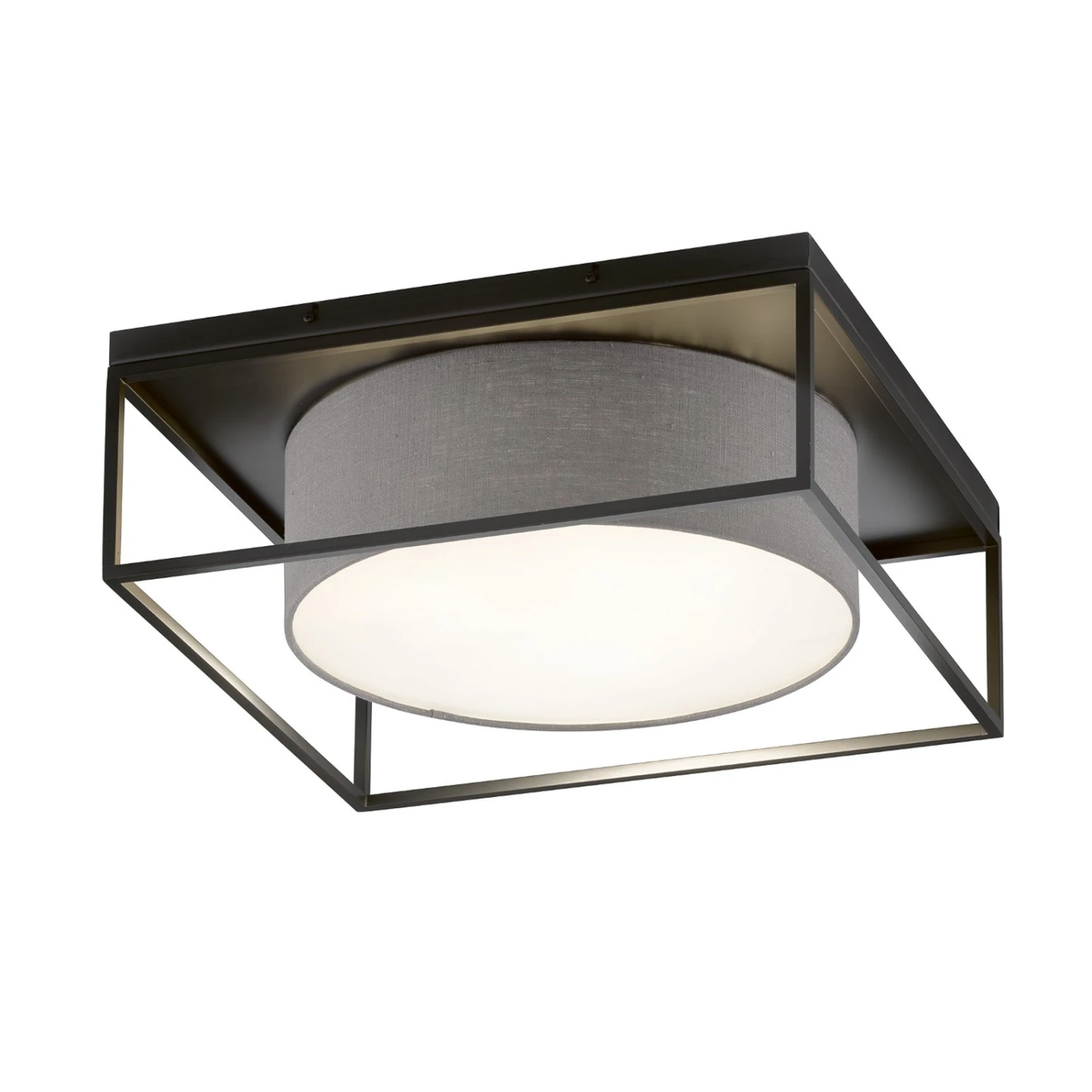 Plafonnier Carre 50x50Â cm Abat-jour En Tissu Gris