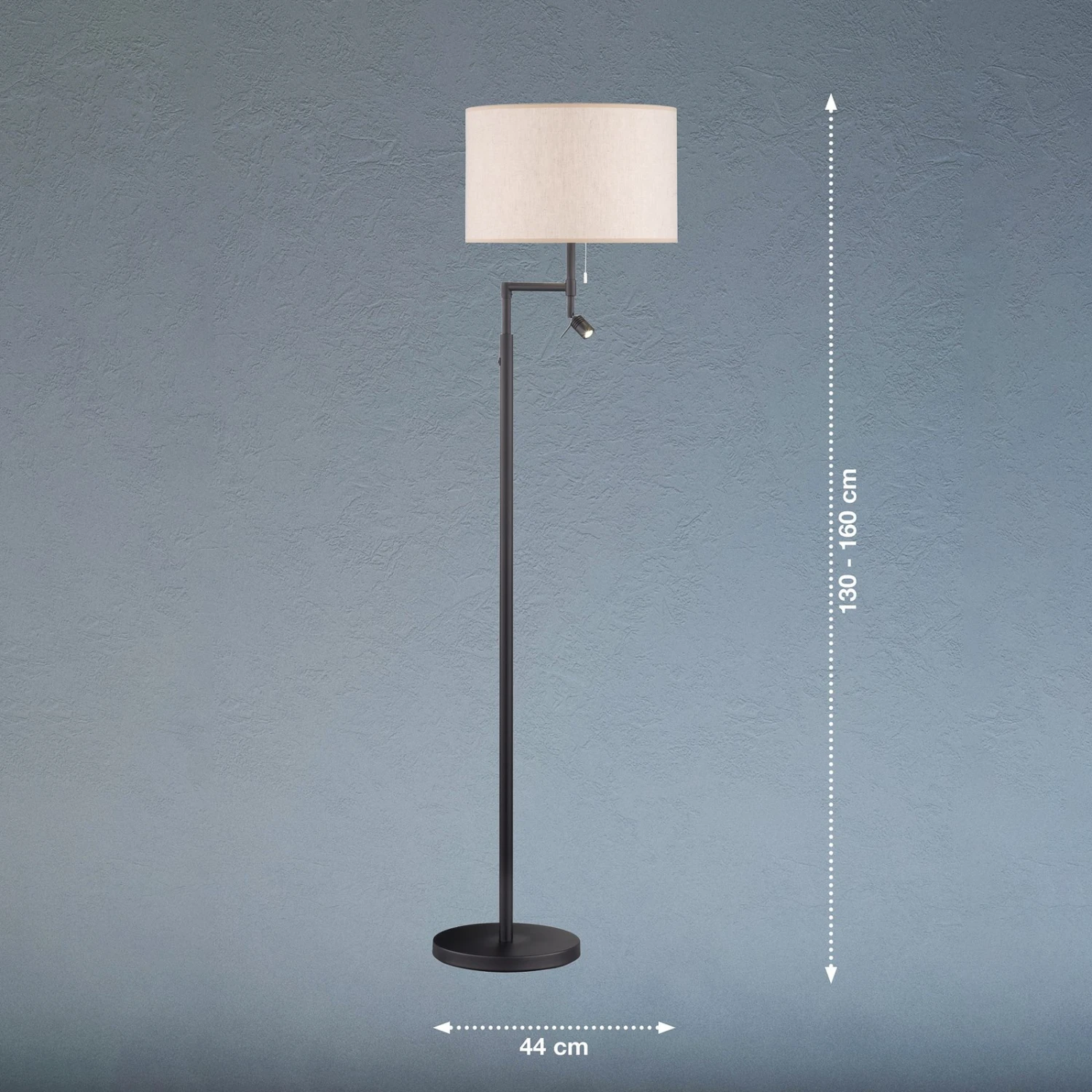 Lampadaire Teramo Avec Liseuse LED Abat-jour Sable - Image 3
