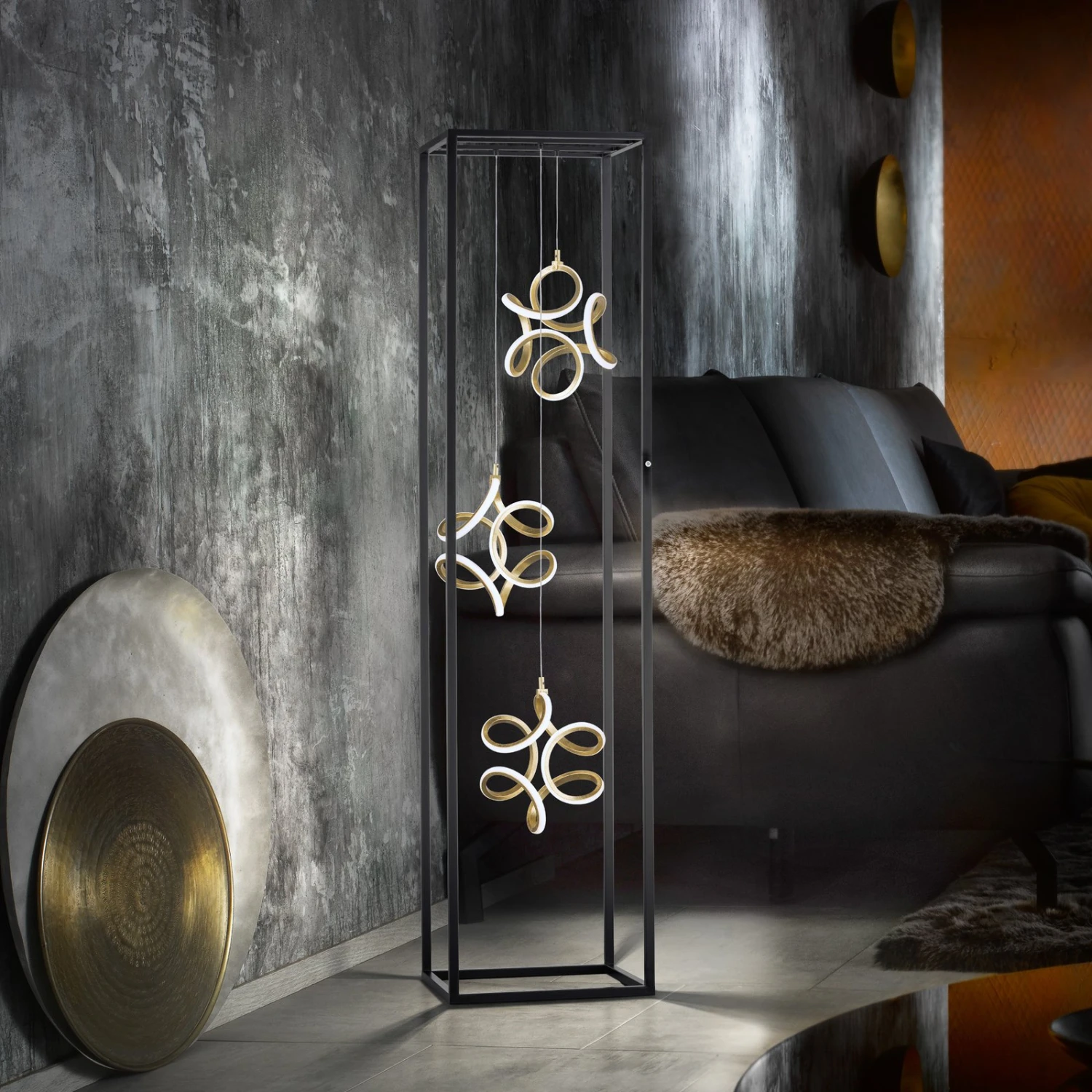 Lampadaire LED Gesa 3 éléments D’éclairage En Cage