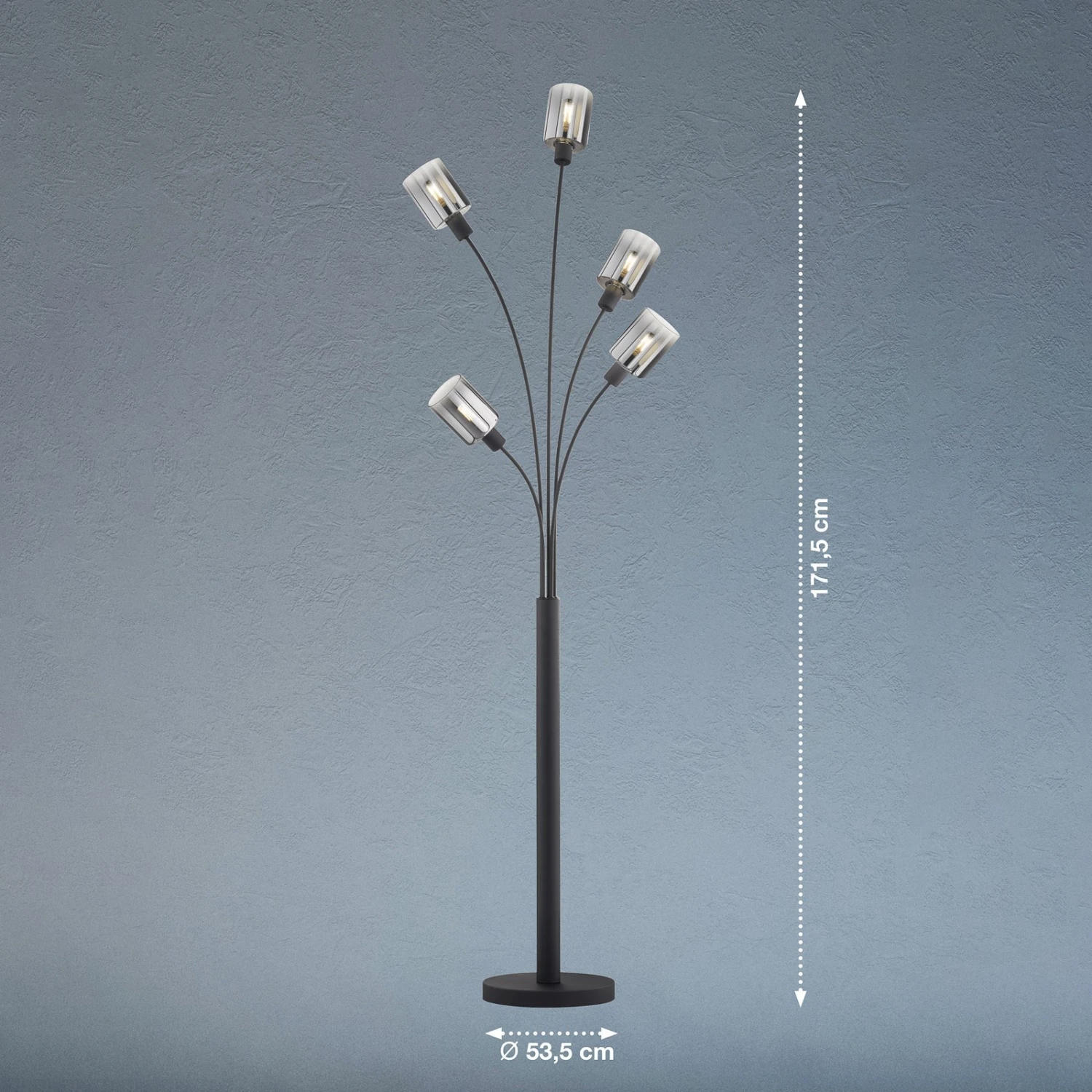 Lampadaire Iska Abat-jour En Verre, Ã Cinq Lampes - Image 2