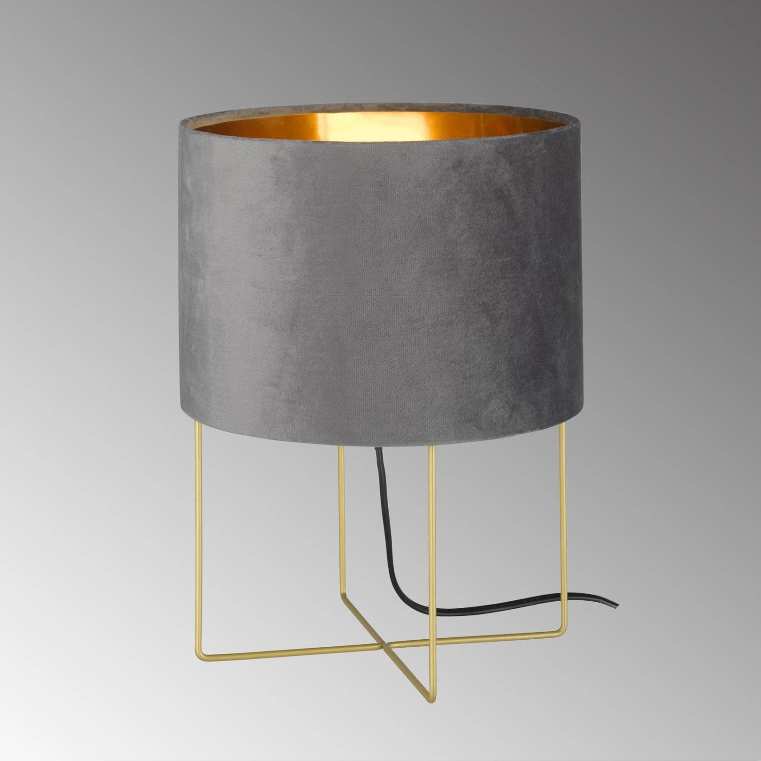 Lampe à Poser Aura Abat-jour Velours H 32 cm Grise - Image 2