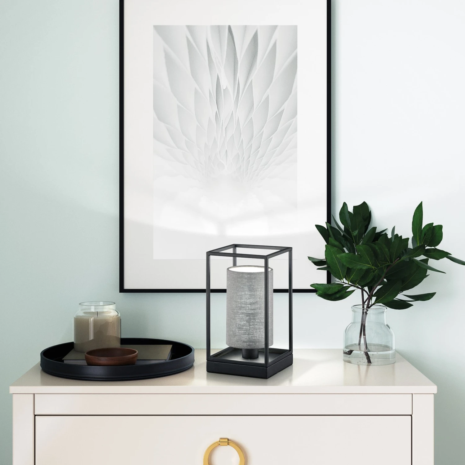 Lampe à Poser Gilli Avec Abat-jour En Lin Gris - Image 4