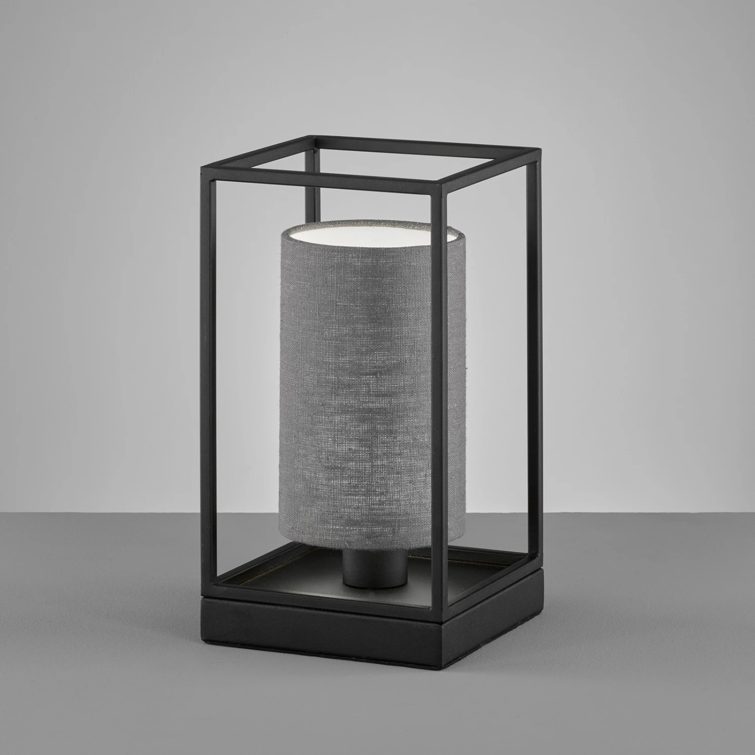 Lampe à Poser Gilli Avec Abat-jour En Lin Gris