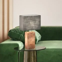 Lampe à Poser Bronco Avec Abat-jour En Lin H 50 cm