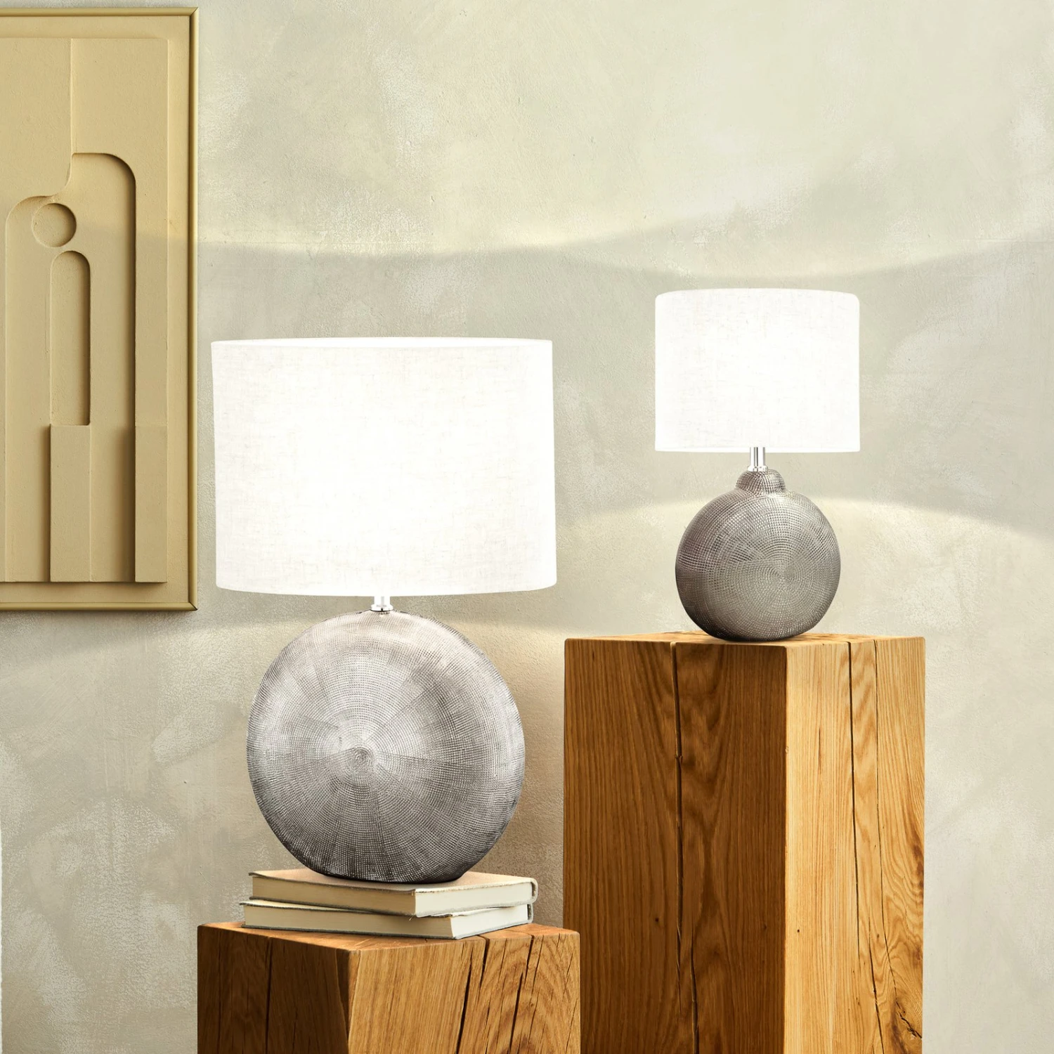 Lampe à Poser Tobse Argenté Ancien/blanc 39 cm - Image 3