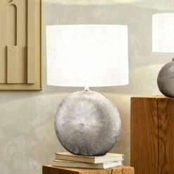 Lampe à Poser Tobse Argenté Ancien/blanc 53 cm