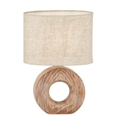 Lampe à Poser Hanke Hauteur 31 cm Abat-jour Sable