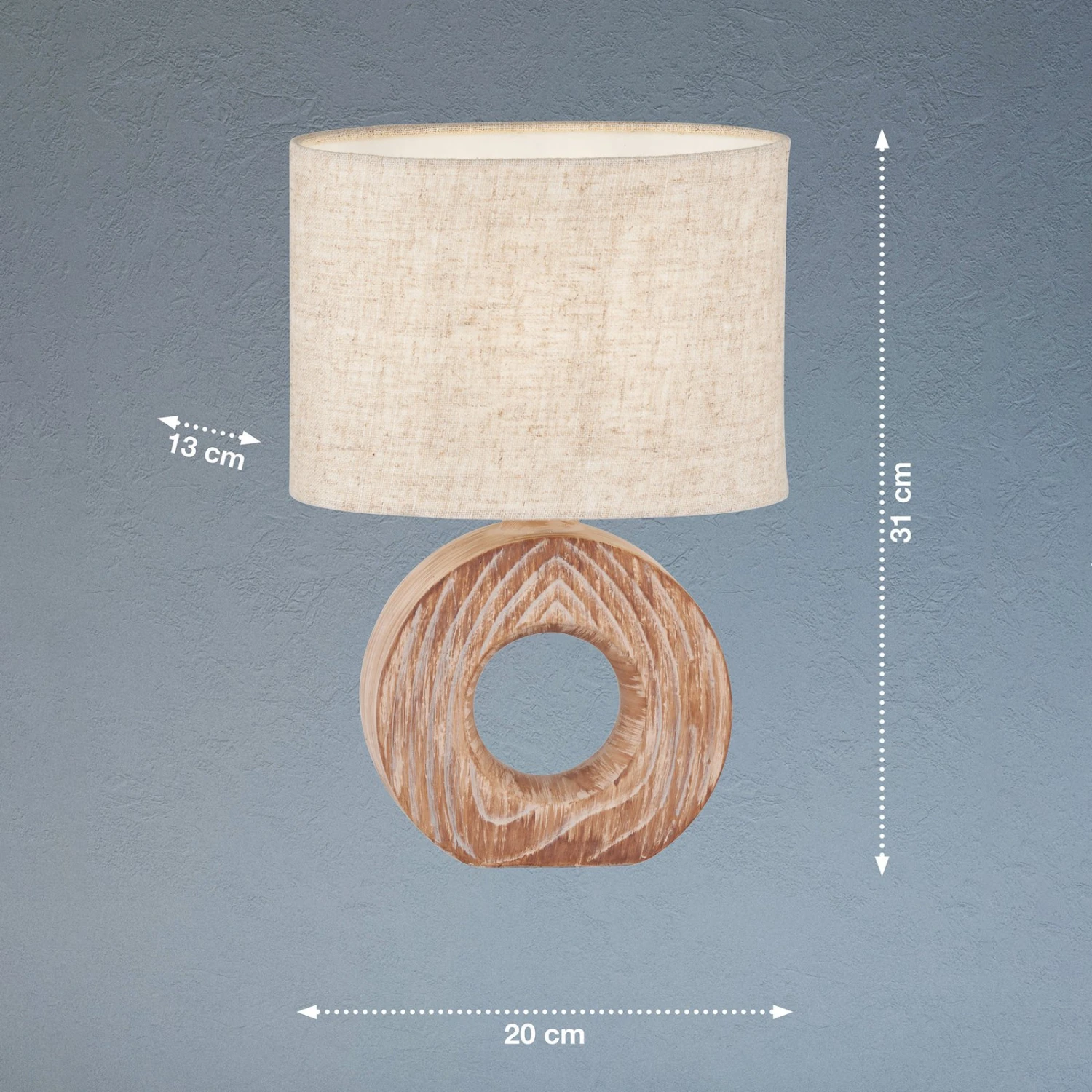 Lampe à Poser Hanke Hauteur 31 cm Abat-jour Sable - Image 4