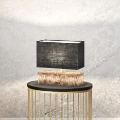 Lampe à Poser Hauke Avec Abat-jour En Lin 18x13 cm