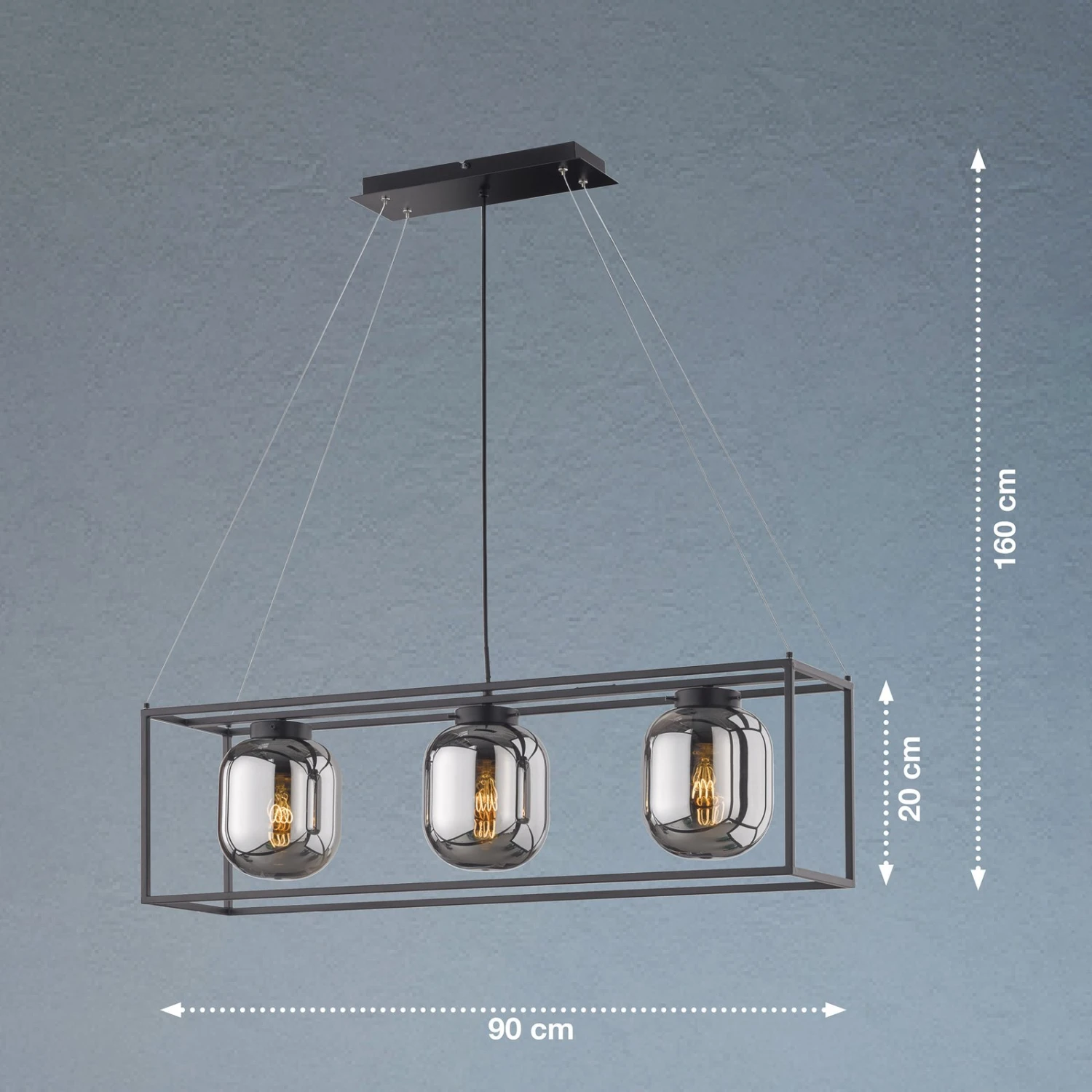 Suspension Regi Avec Cadre Abat-jour, Trois Lampes - Image 5