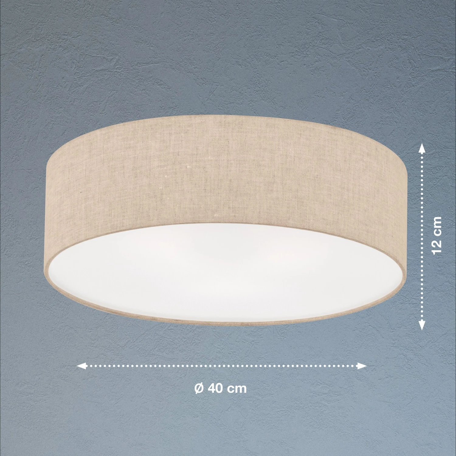 Plafonnier En Tissu Thor, Sable, Ø 40 cm - Image 4