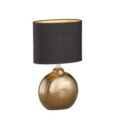 Lampe à Poser Foro, Bronze/noire, Hauteur 39 cm