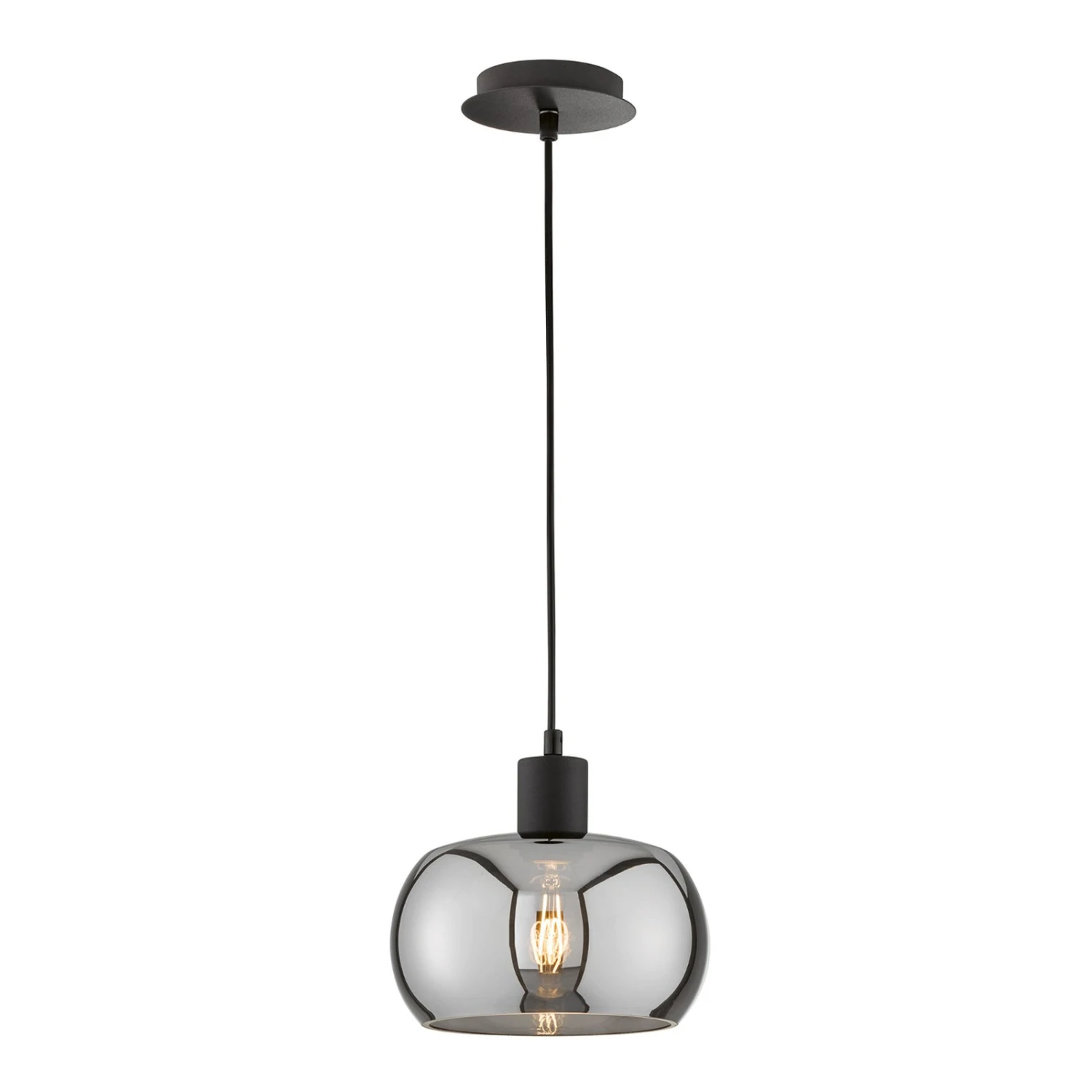 Suspension Dima, Verre Fumé, à 1 Lampe, Ø 22 cm