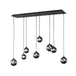 Suspension LED Bala à 8 Lampes G9 Verre Fumé