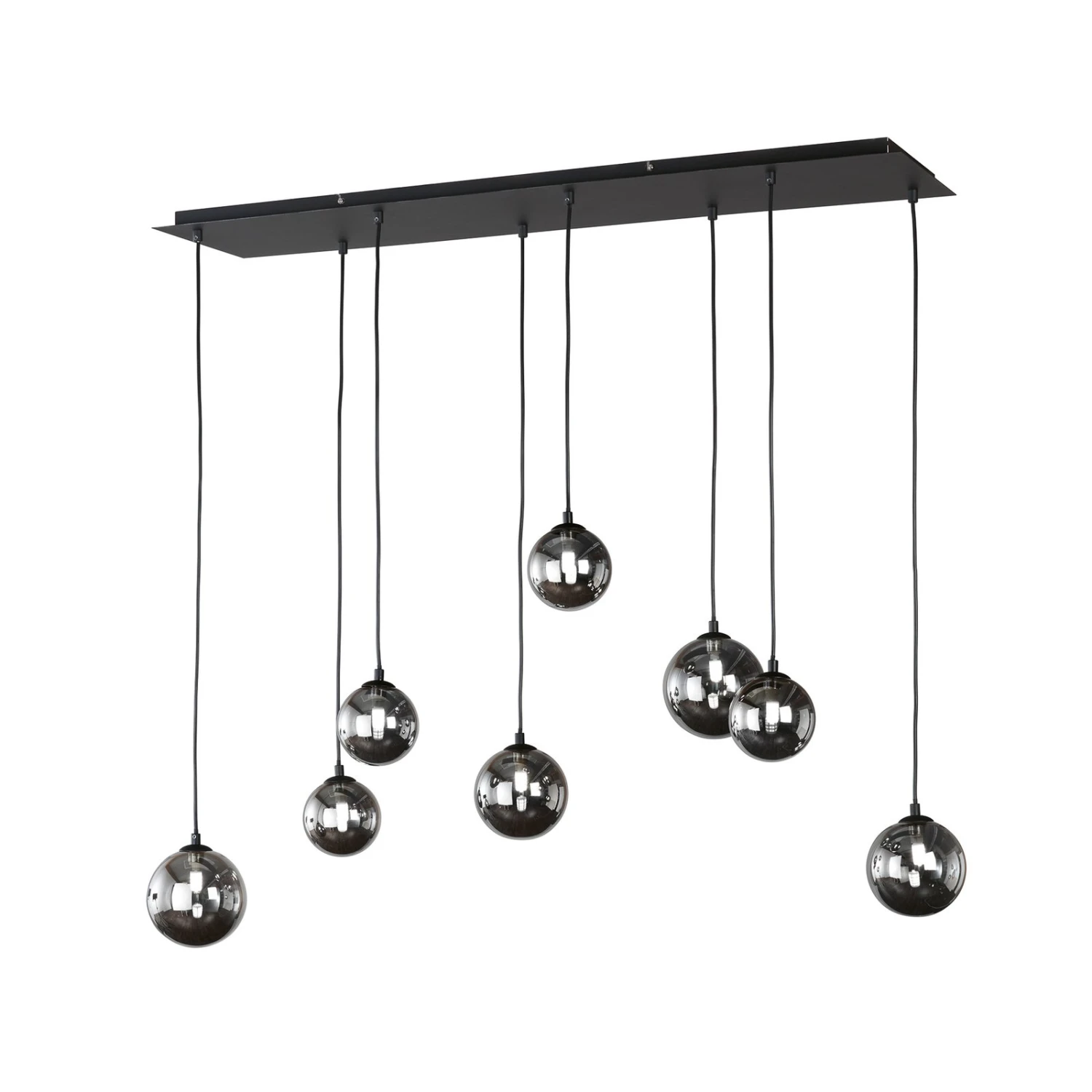 Suspension LED Bala à 8 Lampes G9 Verre Fumé