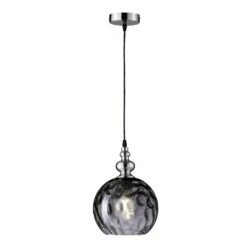 Suspension Uller 1 Lampe Verre Fumé/nickel Ø 20 cm