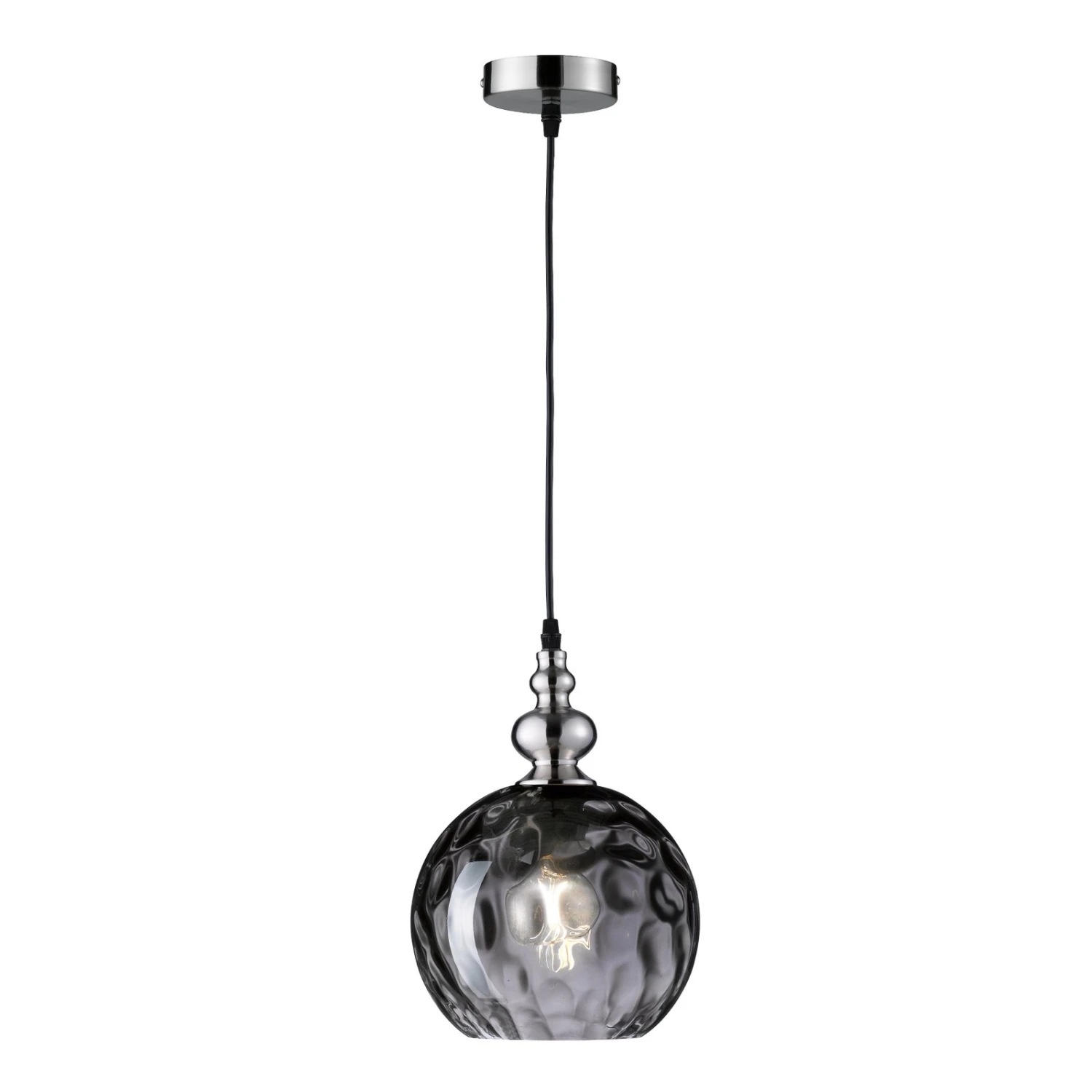 Suspension Uller 1 Lampe Verre Fumé/nickel Ø 20 cm