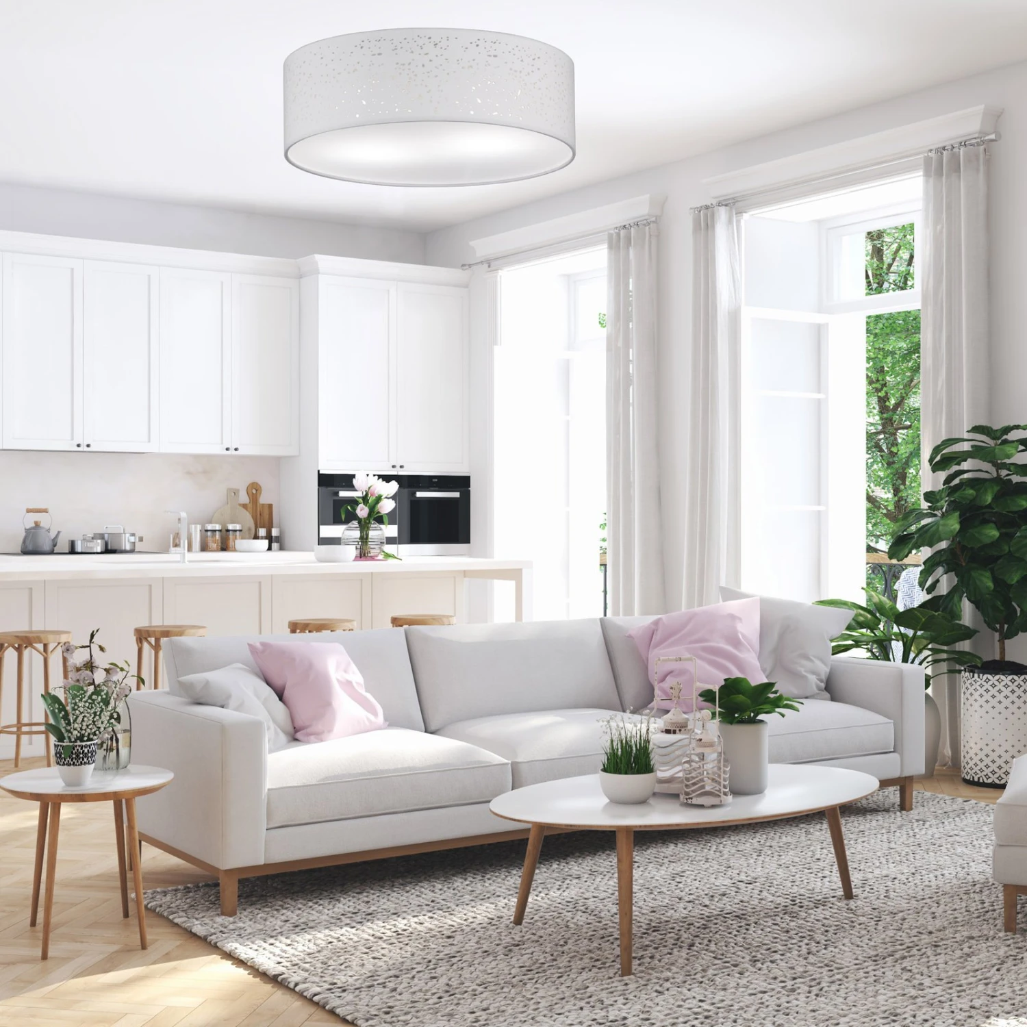 Plafonnier Thor, Ø 40 cm, Blanc - Image 2