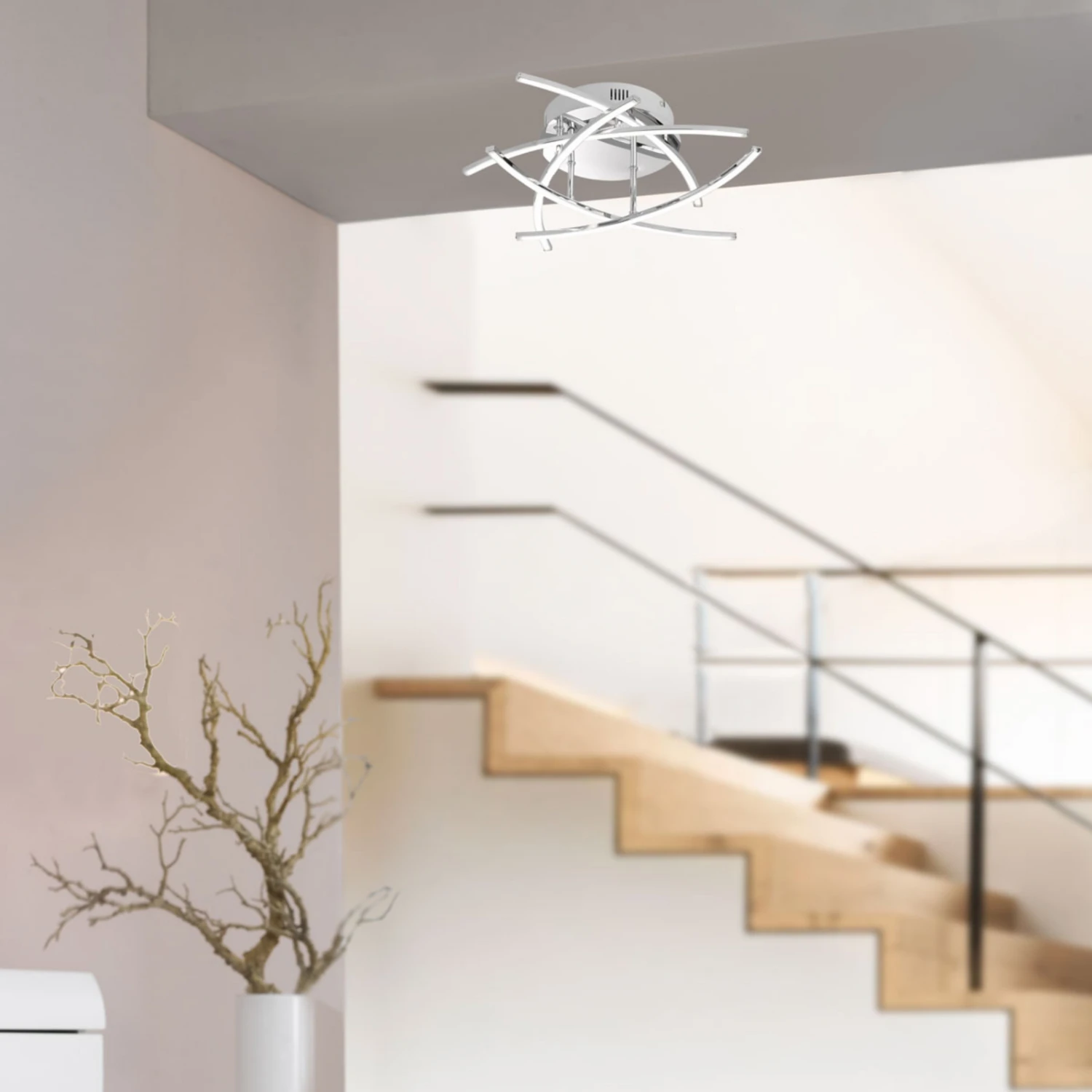 Plafonnier LED Cross à 5 Lampes, Chromé - Image 5