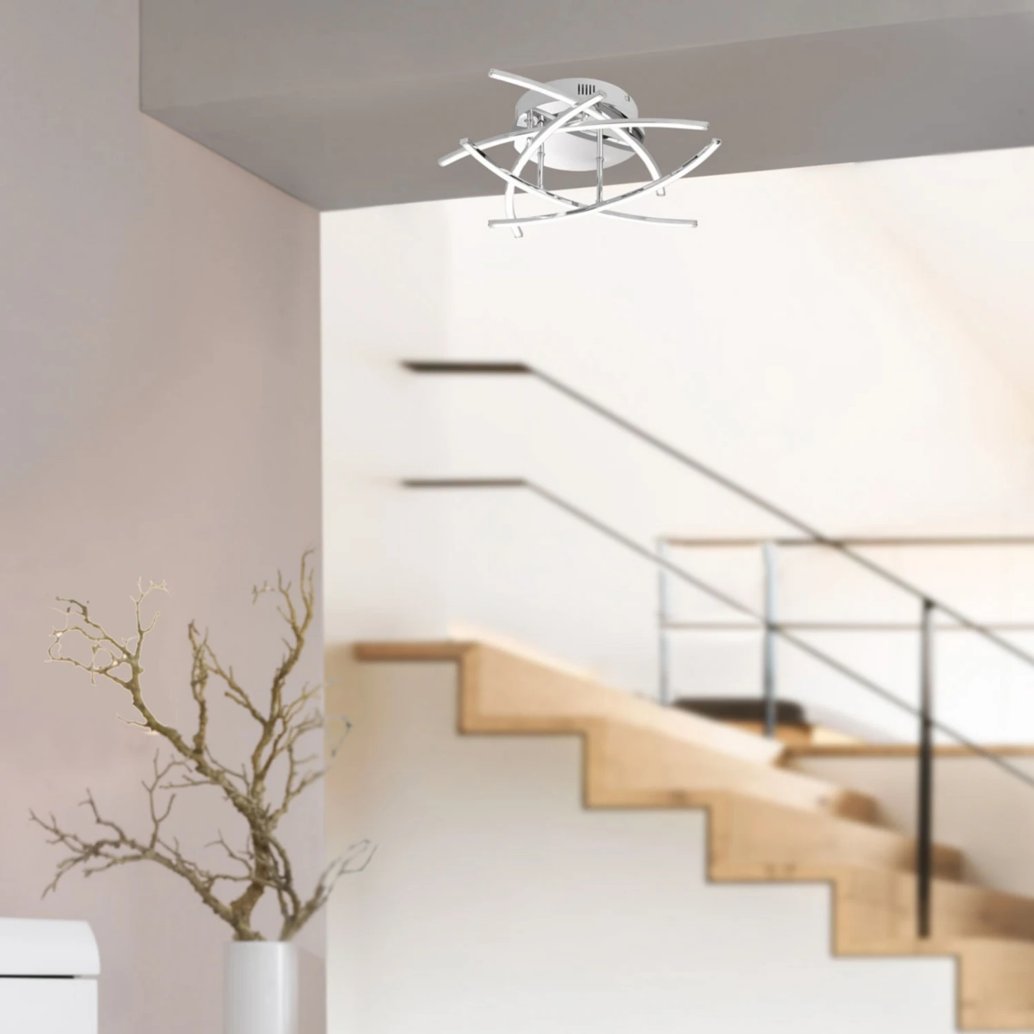 Plafonnier LED Cross à 5 Lampes, Chromé - Image 6