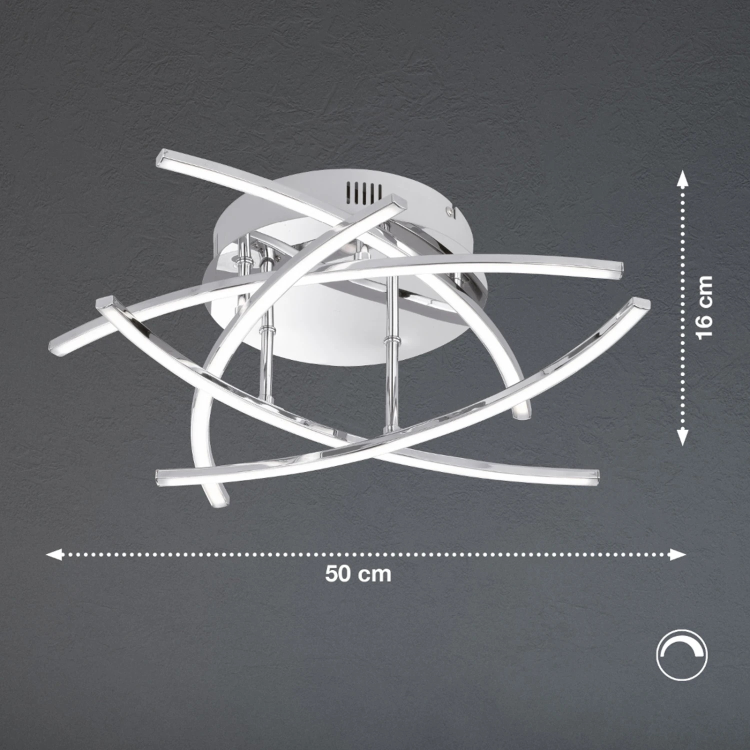 Plafonnier LED Cross à 5 Lampes, Chromé - Image 10