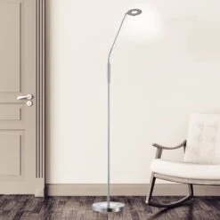 Lampadaire LED Dent, CCT, à 1 Lampe, Nickel