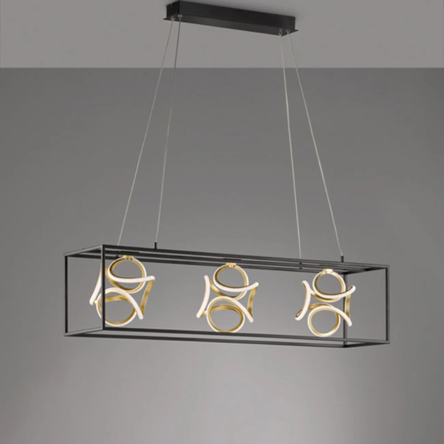 Suspension LED Gesa Avec Cage En Métal, à 3 Lampes