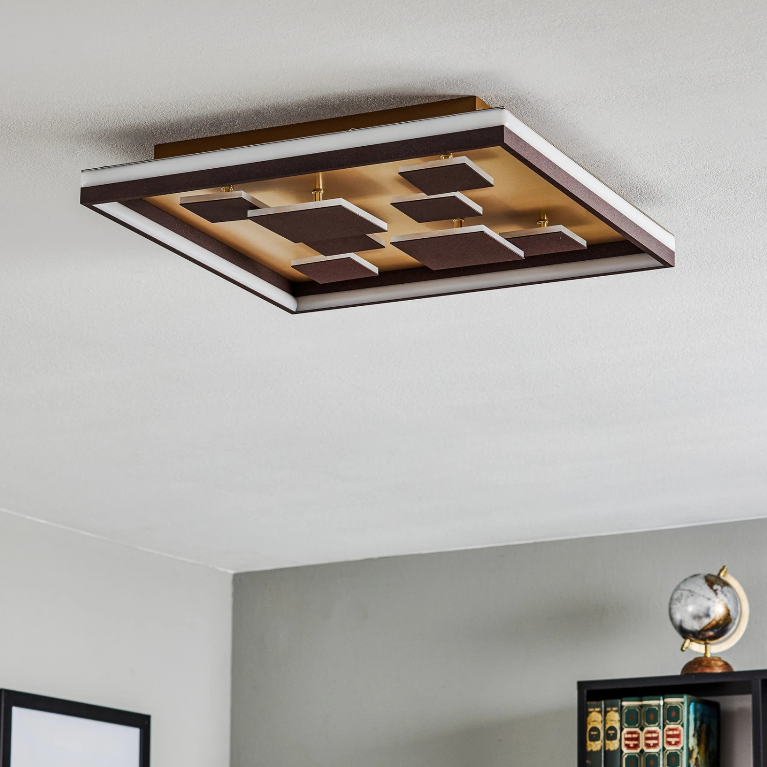 Plafonnier LED Rico, Dimmable, Angulaire, Brun - Image 3