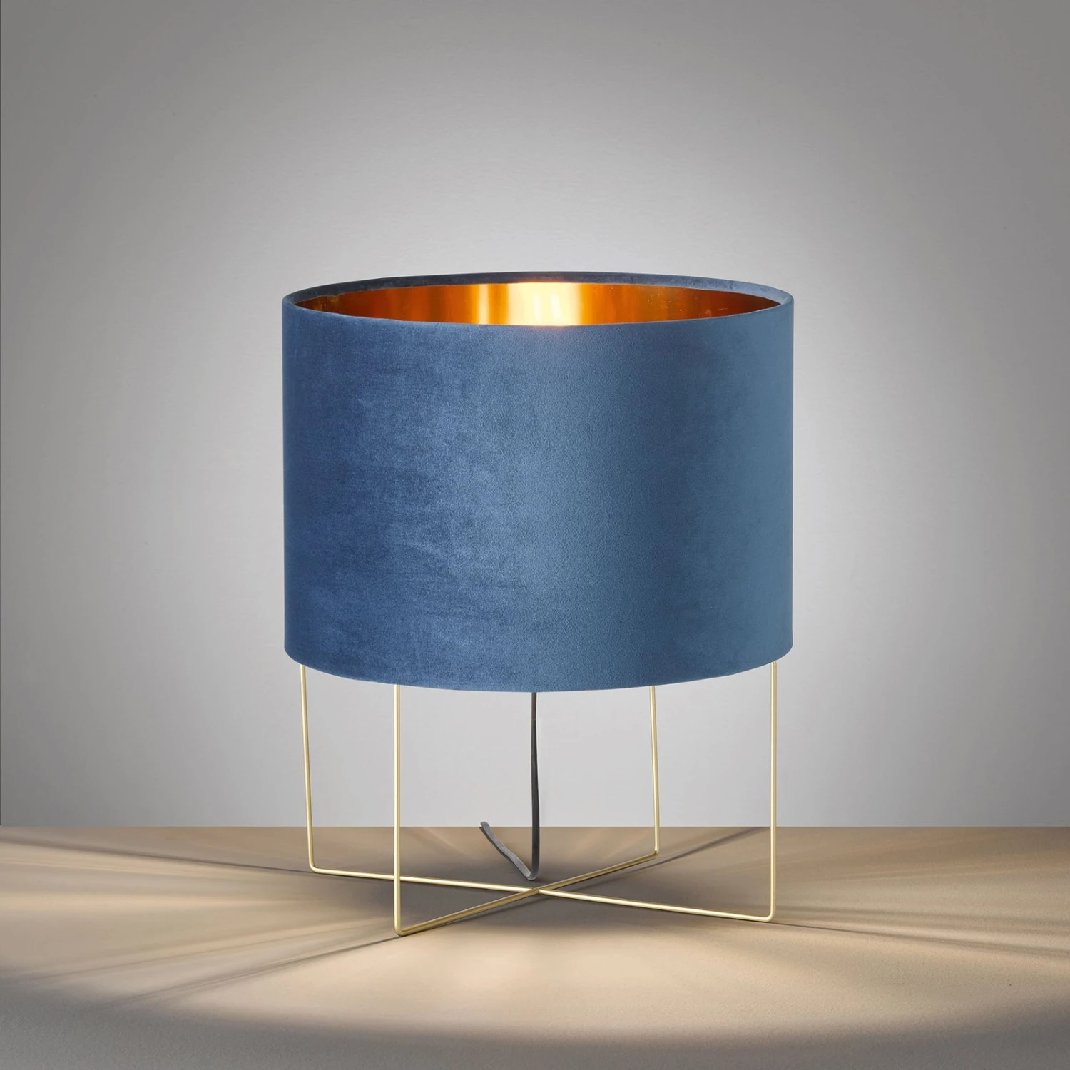 Lampe à Poser Aura Abat-jour Velours, 43 cm, Bleue - Image 2