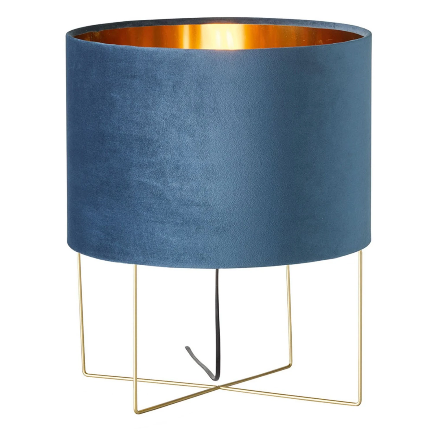 Lampe à Poser Aura Abat-jour Velours, 43 cm, Bleue