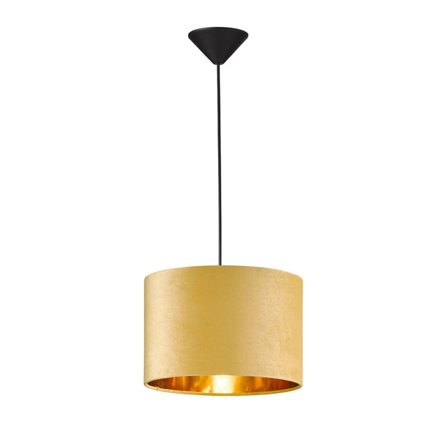 Suspension Aura Abat-jour Velours, Ø 30 cm, Jaune - Image 3