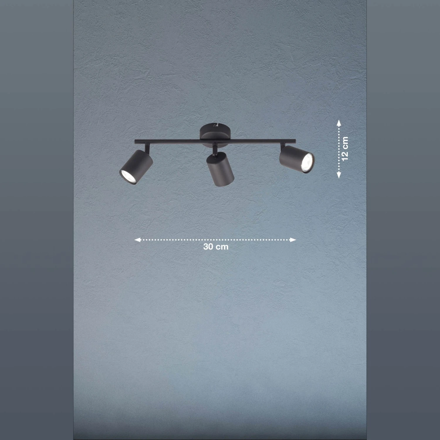 Plafonnier à Spots Vano Noir à 3 Lampes, Allongé - Image 3