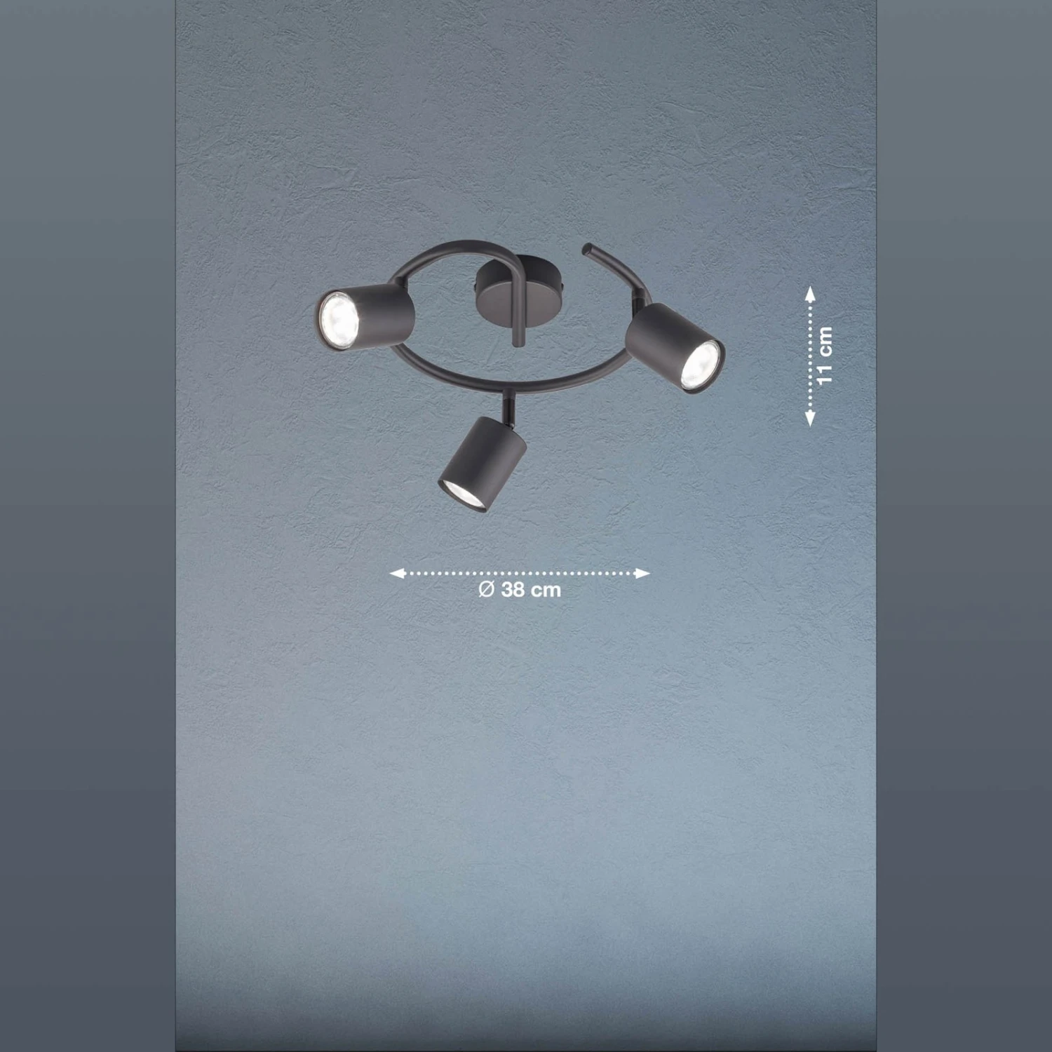 Plafonnier à Spots Vano Noir à 3 Lampes, Rond - Image 4