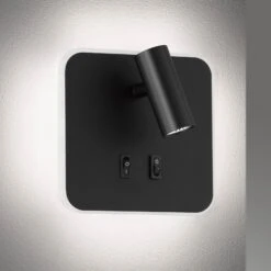 Applique LED Mila Avec 2 Interrupteurs, Noir Mat