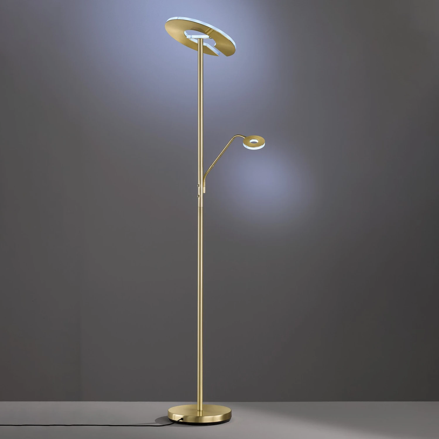 Lampadaire Indirect LED Dent à Liseuse CCT, Laiton - Image 3