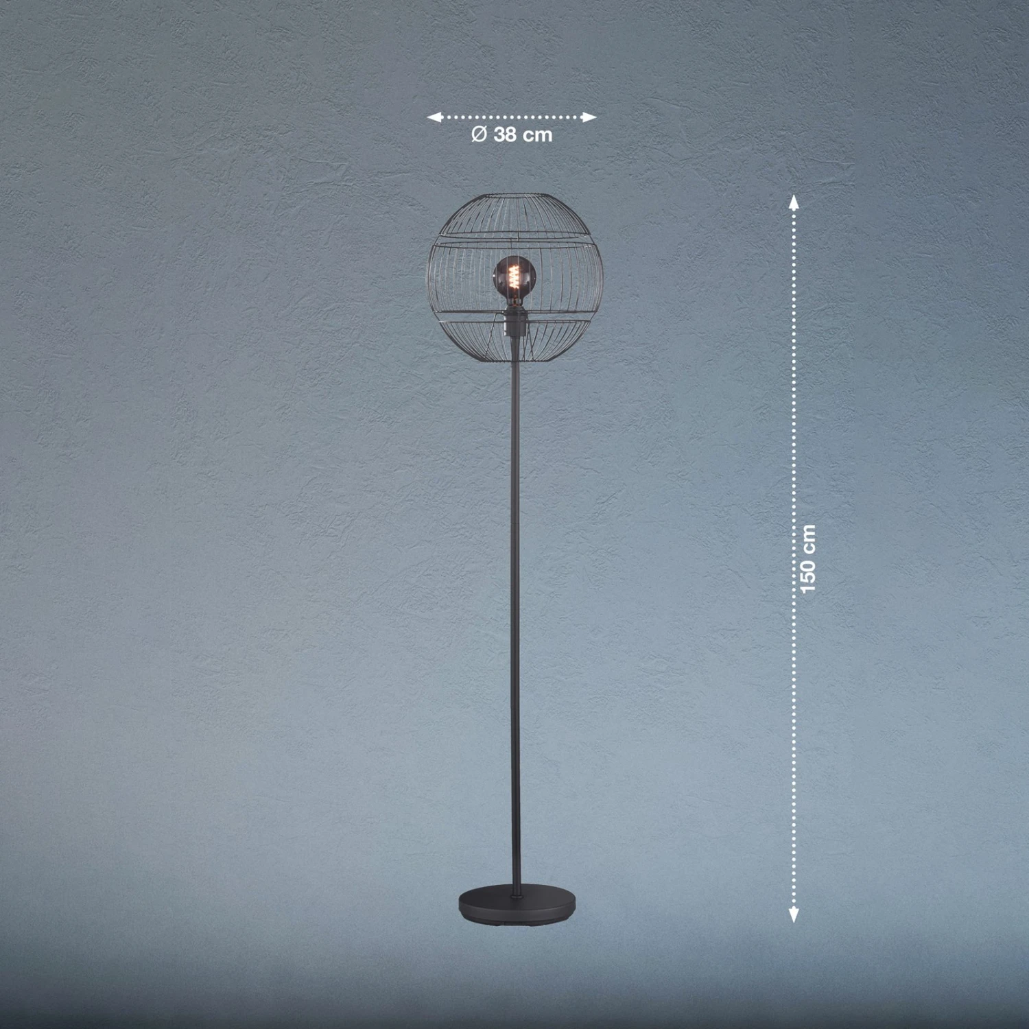 Lampadaire Drops Abat-jour En Métal, Noir - Image 3