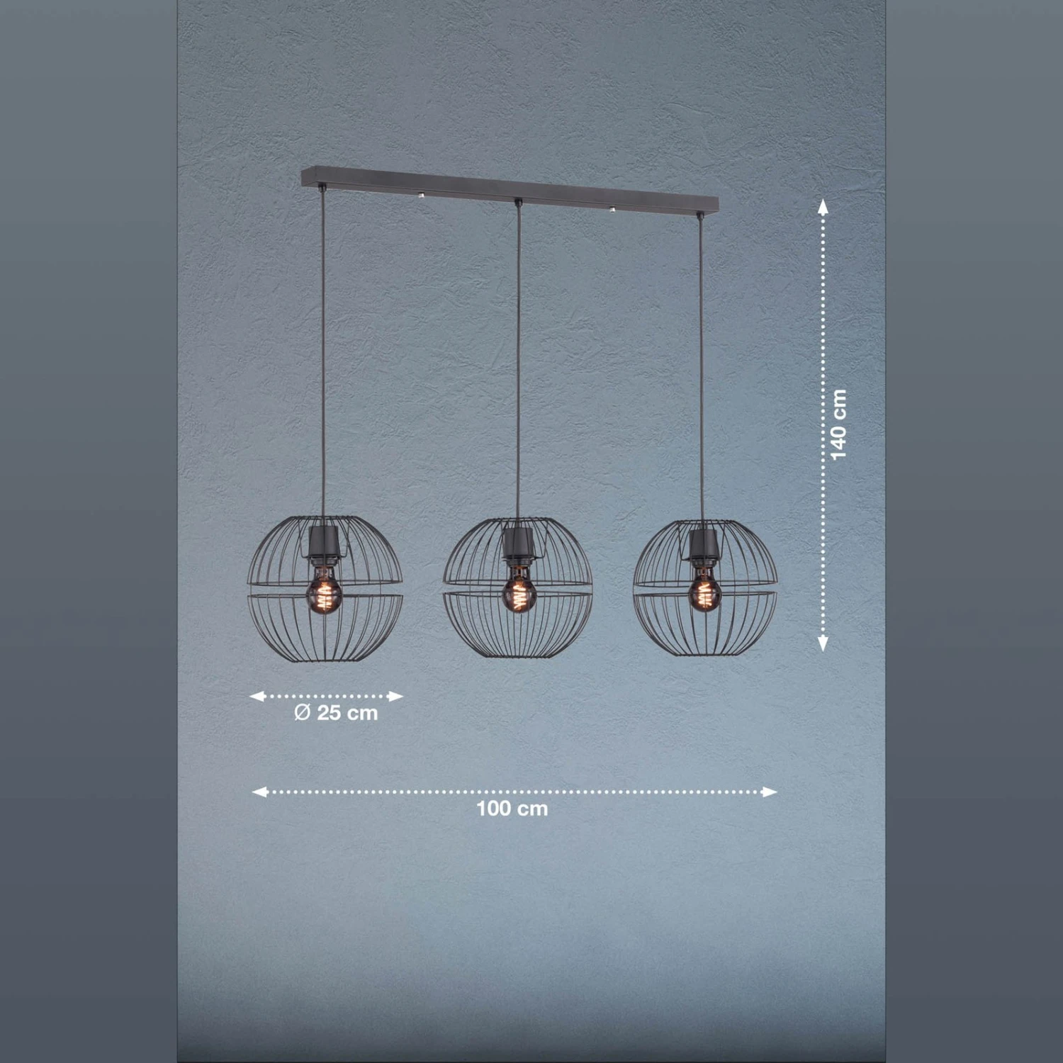 Suspension Drops Abat-jour En Métal, 3 Lampes - Image 4