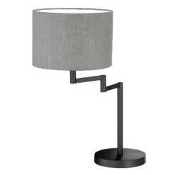 Lampe à Poser Rota Abat-jour En Lin Gris