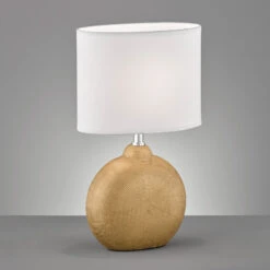 Lampe à Poser Foro Dorée/blanche, Hauteur 36 cm