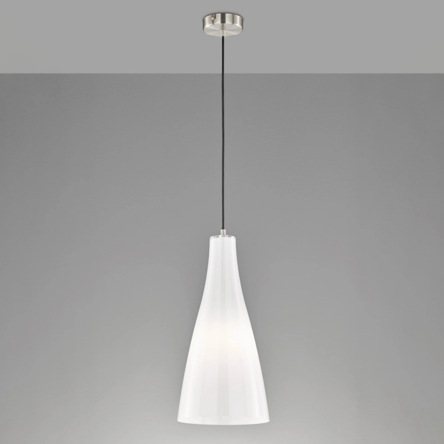 Suspension Zeal, Nickel Mat/opale, Ø 18 Cm