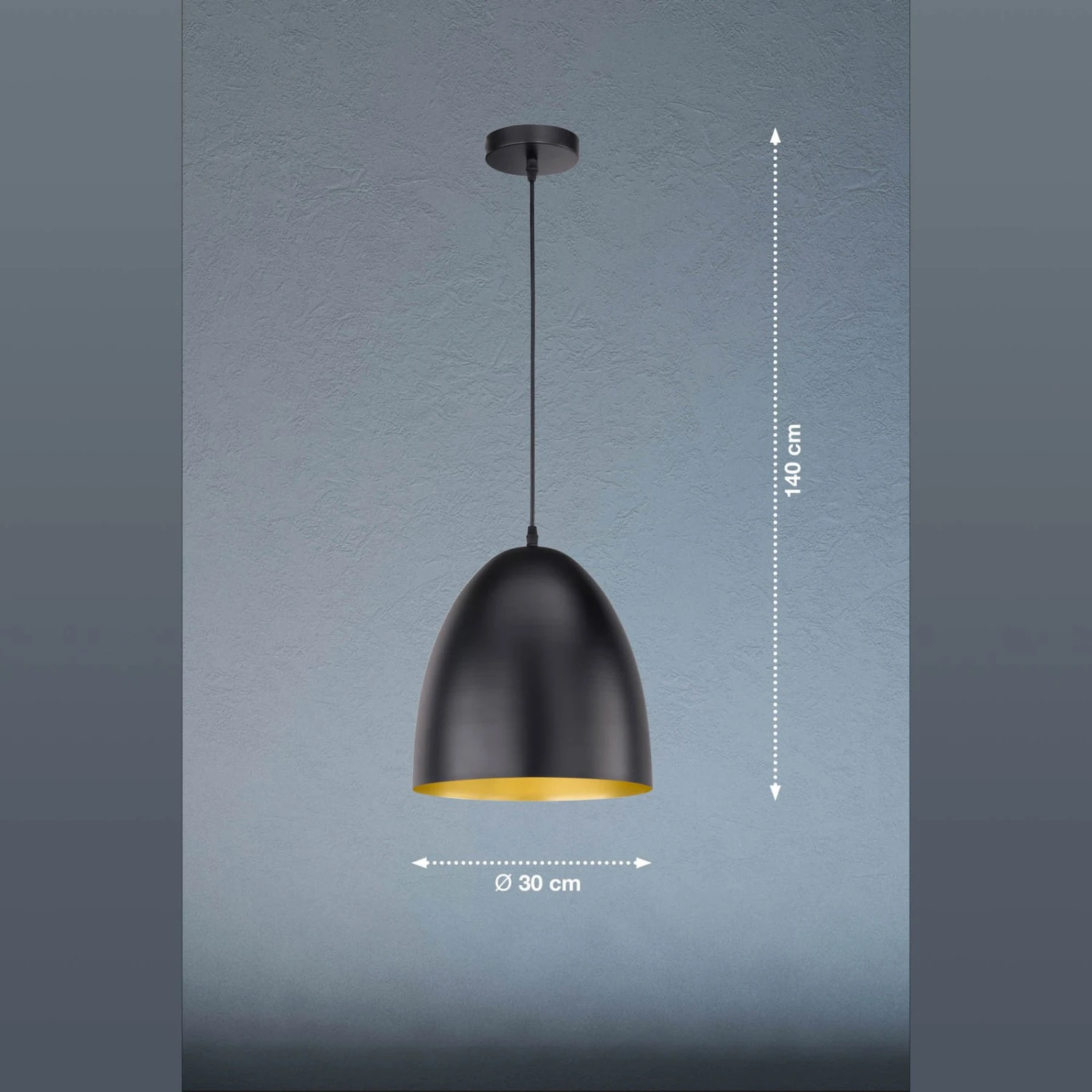 Suspension Poncho, Noire/dorée, Demi-ovale - Image 4