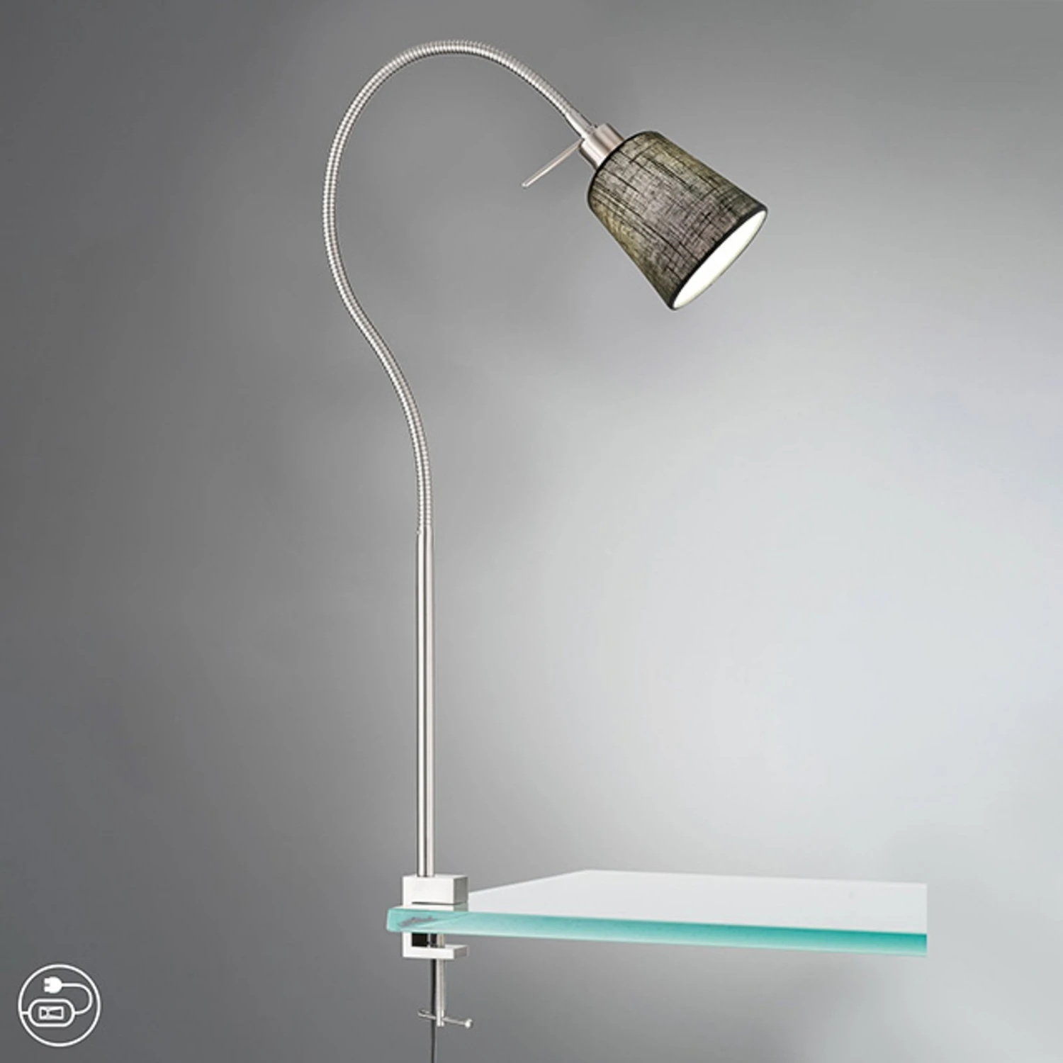 Lampe à Pince Jam, Abat-jour En Lin, Nickel/gris - Image 3