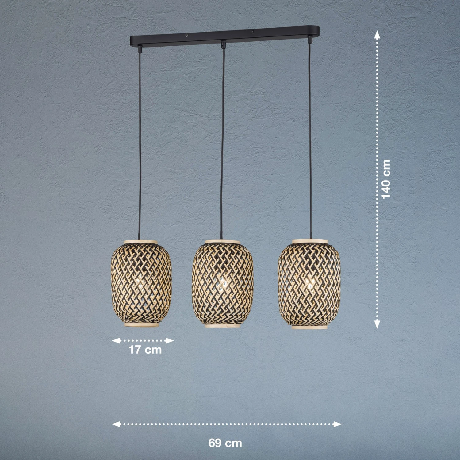Suspension Hummel En Bambou, Trois Lampes - Image 4