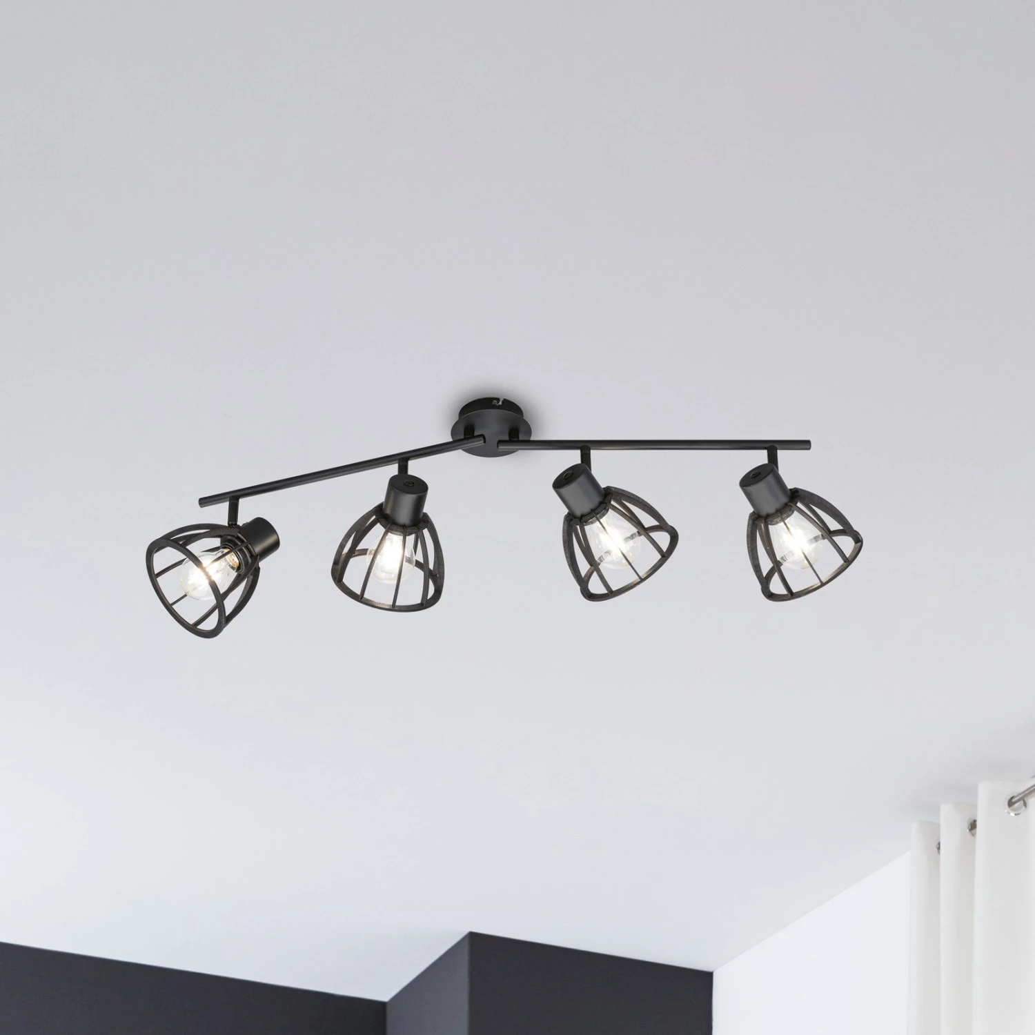 Plafonnier à Spots Tilda En Bois, à Quatre Lampes